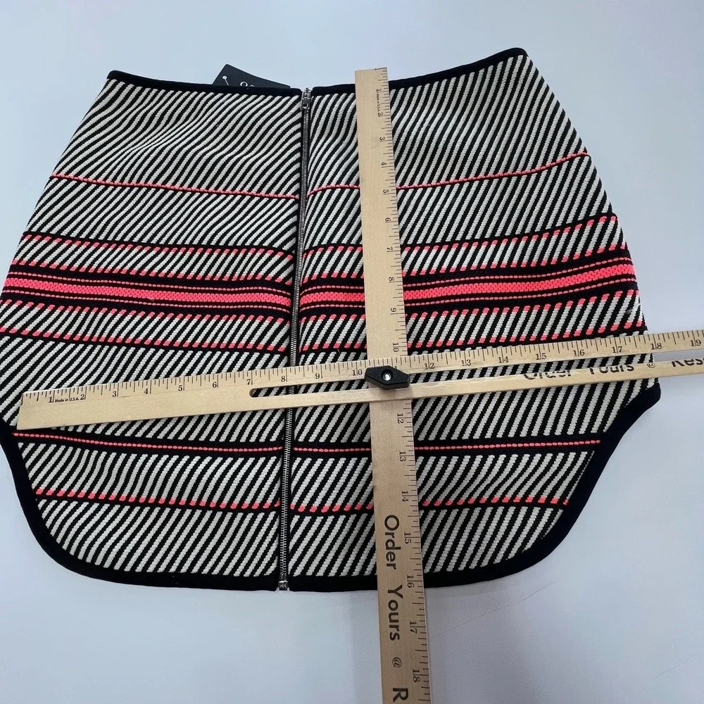Rag & Bone Skirt Women 4 Black White Bess Miniskirt Striped‎ Geometric Designer